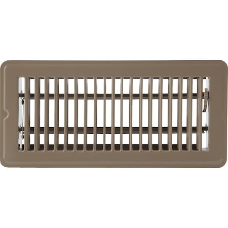 Home Impressions 4 In. x 10 In. Brown Steel Floor Register 1FL0410BR-NH